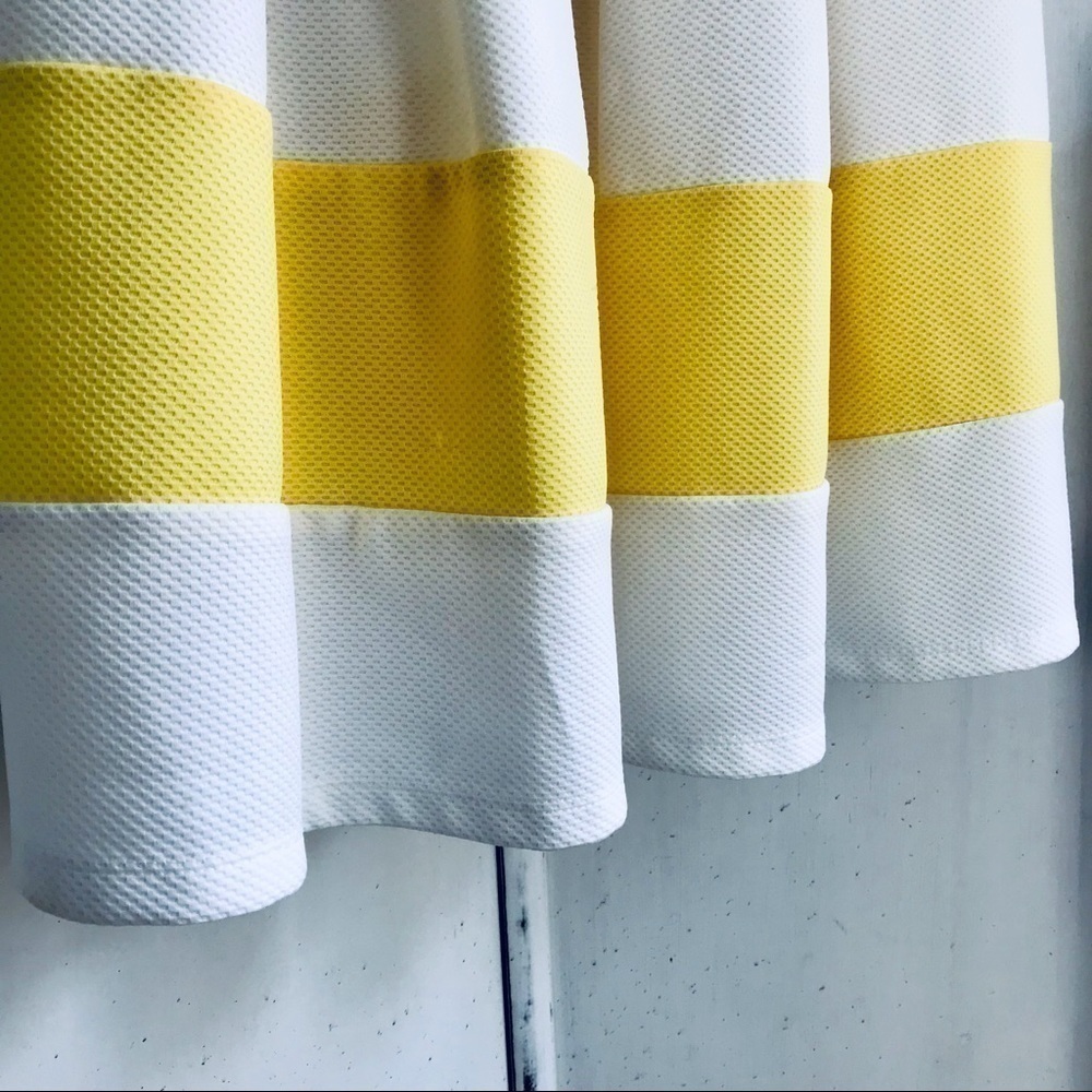 Tiani B Retro Rockabilly Yellow White Striped Pleated Dress Zipper Vintage 4 - Picture 5 of 14